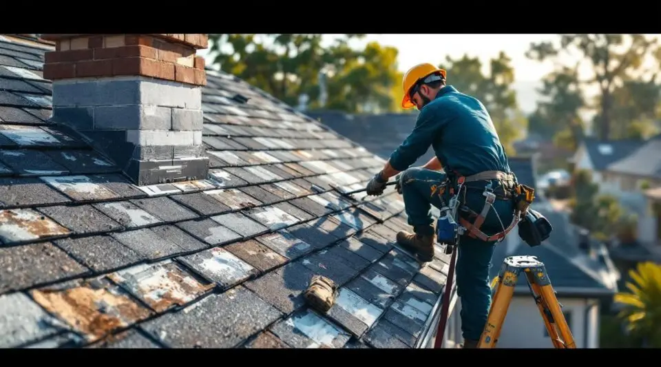 Professional roofing crew installing heavy-duty architectural composition shingles on a commercial facility in Henderson.